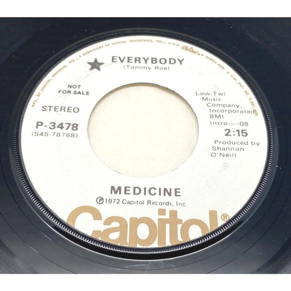 Other - Medicine Rock Everybody / Bringin It All Back Home 45 Rock Promo VG+/NM 1972